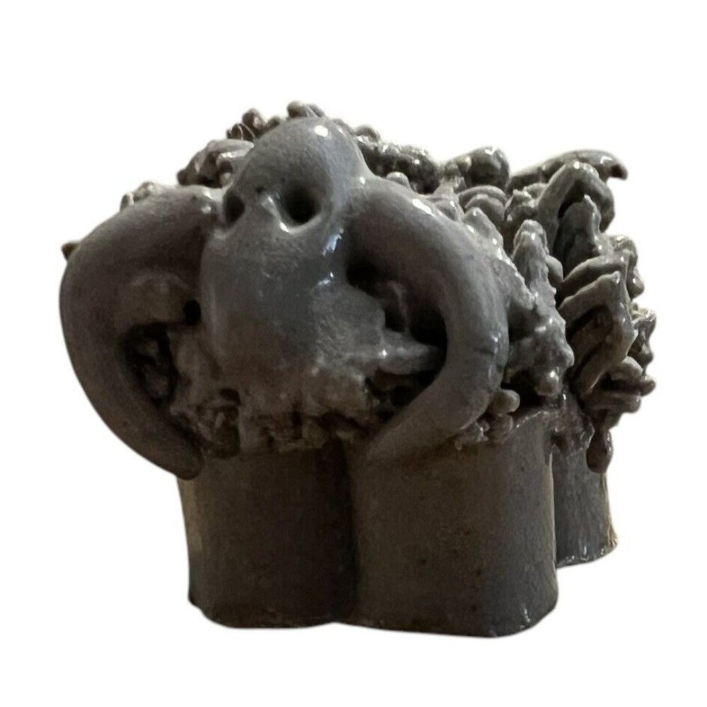 Spaghetti‎ Elephant Vintage Gray Clay Miniature Figurine 1”